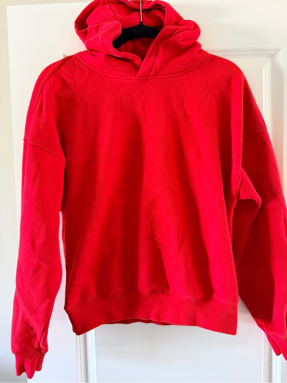 Abercrombie & Fitch Red Scoop-Neck Hoodie Sweater